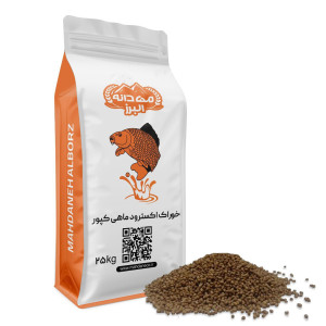 🐠 ۶۷۲- غذای اکسترود کپور مهدانه (G1) (ماهی ۱٠٠ الی ۲٠٠ گرم) (اقتصادی)